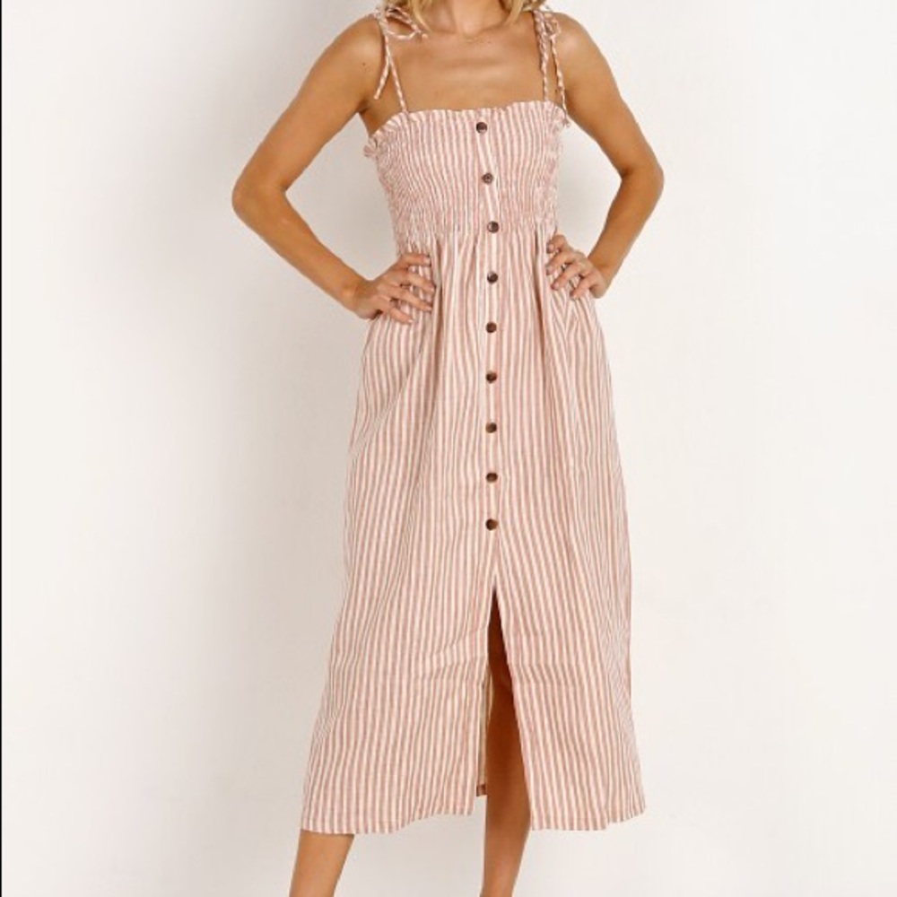 FAITHFULL Pink and White Dress
